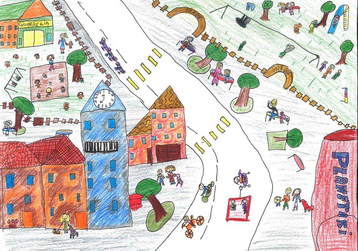 Dibujo de Paula Vinuesa Sorlí para el Concurso Escolar organizado por el Colegio de Arquitectos de Castellón 