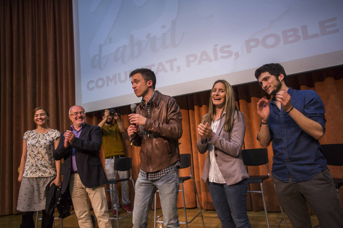 Montiel, Errejón, Ballester y Estañ, juntos en un acto en 2016. Foto: EVA MÁÑEZ