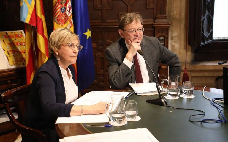 El presidente de la Generalitat, Ximo Puig, y la consellera de Sanidad, Ana Barceló. Foto: GVA