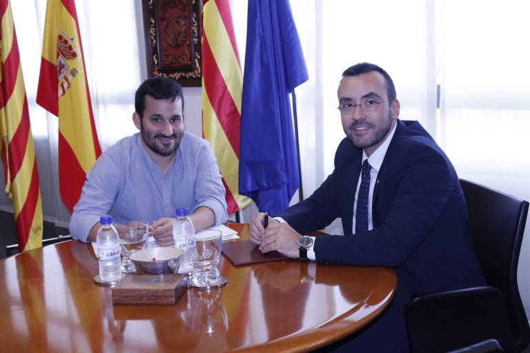 Última reunión del conseller Vicent Marzà con el alcalde de Vila-real, José Benlloch, en una imagen de archivo.