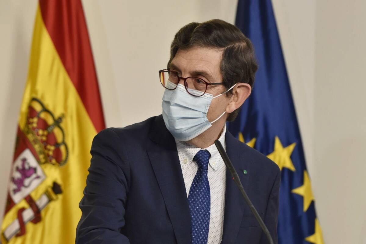 El consejero de Salud de Murcia, José Manuel Villegas, al dimitir el pasado 20 de enero. Foto: JAVI CARRIÓN/EP