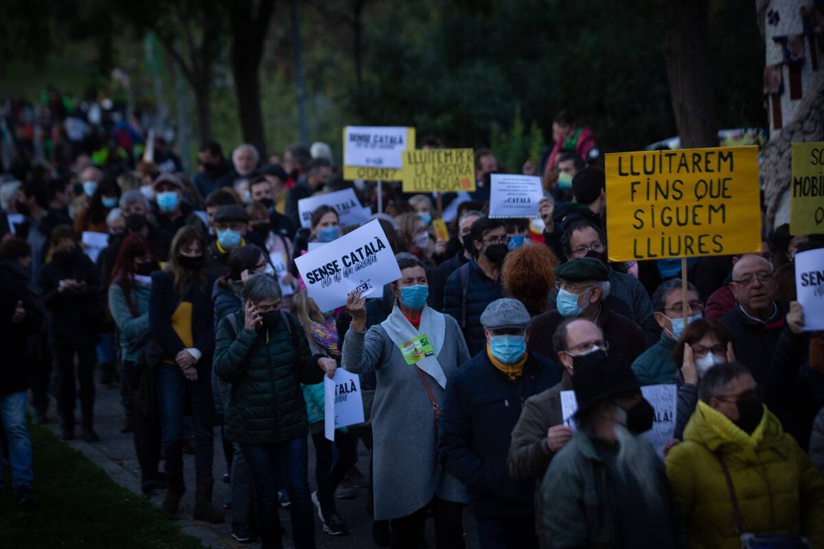Manifestación en Canet de Mar (Barcelona). Foto: DAVID ZORRAKINO/EP