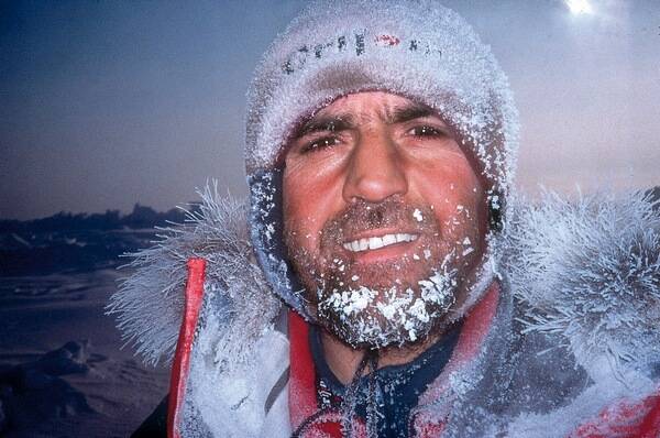El teniente general, en un momento de la expedición al Polo Norte, en 1999.