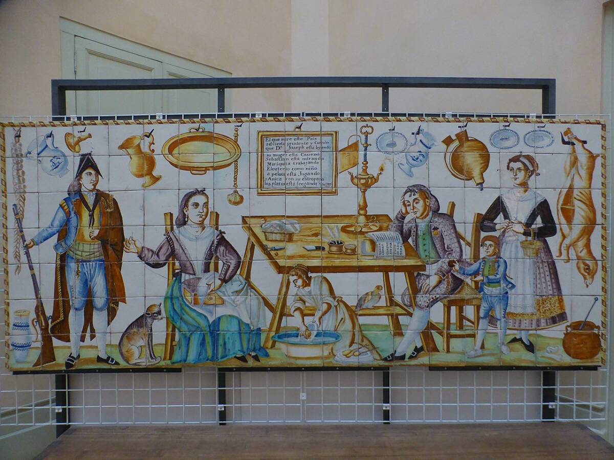 Panel cerámico posiblemente elaborado en la Real fábrica de azulejos de Valencia