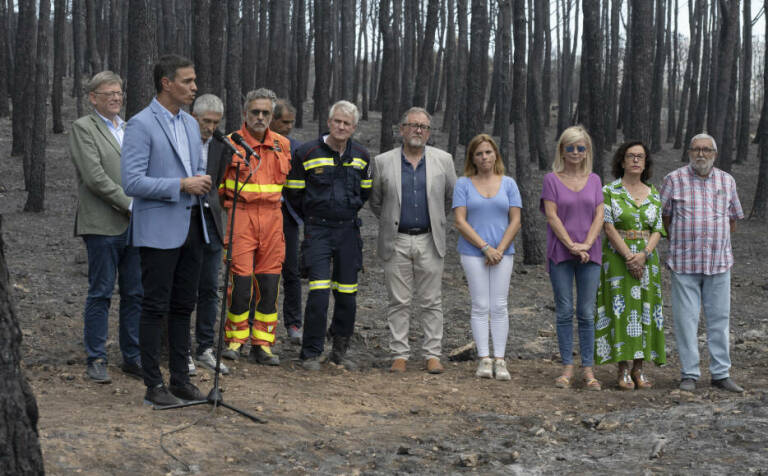 Pedro Sánchez visitó este verano la zona devastada por el incendio de Bejís. Foto: ANTONIO PRADAS
