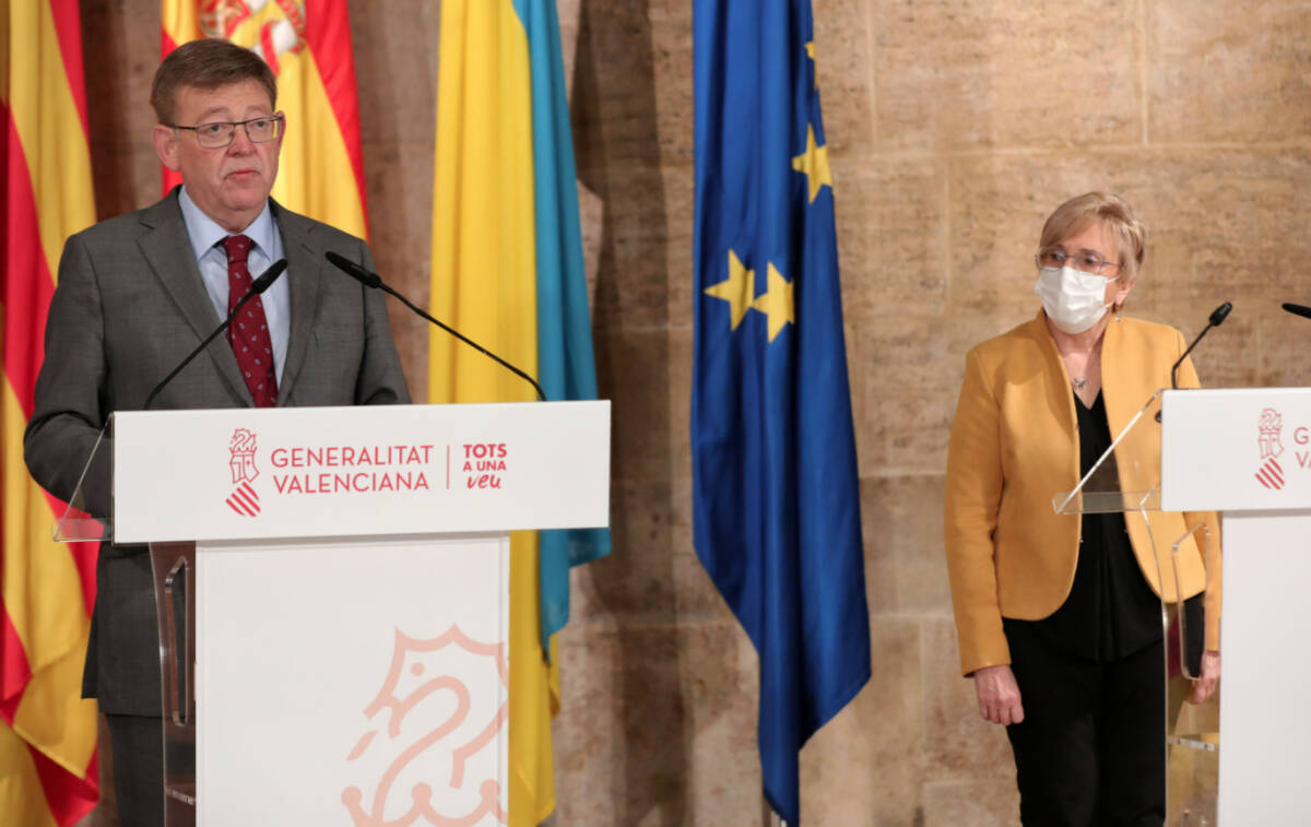 El presidente de la Generalitat, Ximo Puig, y la consellera de Sanidad, Ana Barceló, el pasado jueves. Foto: GVA