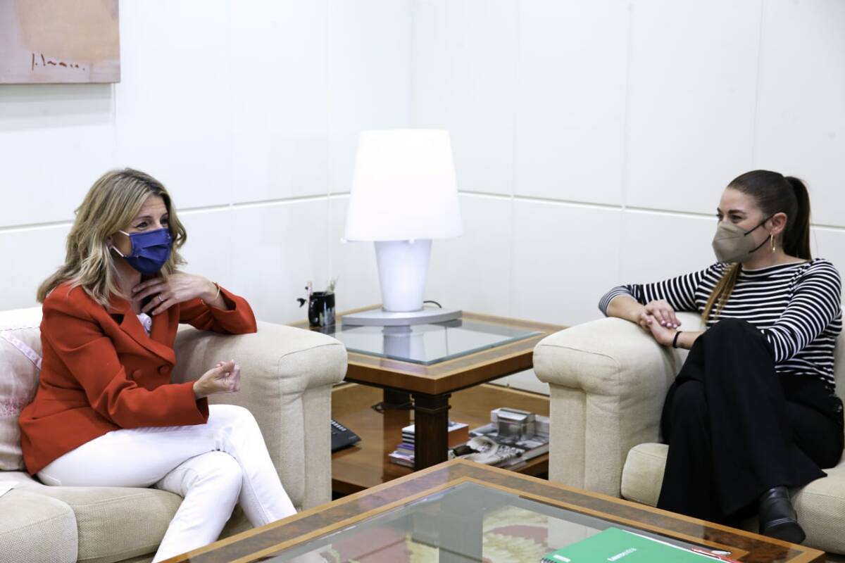 La vicepresidenta Yolanda Díaz se entrevistó esta misma semana con la consellera Mireia Mollà, otra referente de Compromís. Foto: GVA