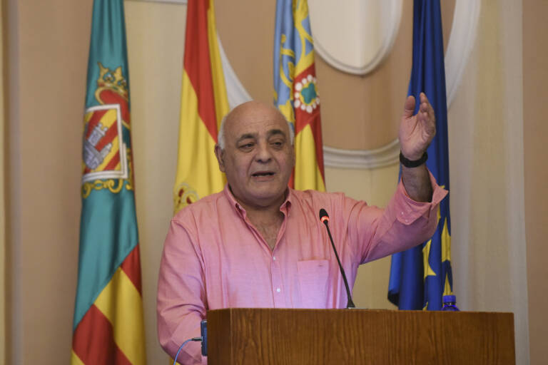 El portavoz del grupo municipal, Vicente Vidal, durante el último pleno.