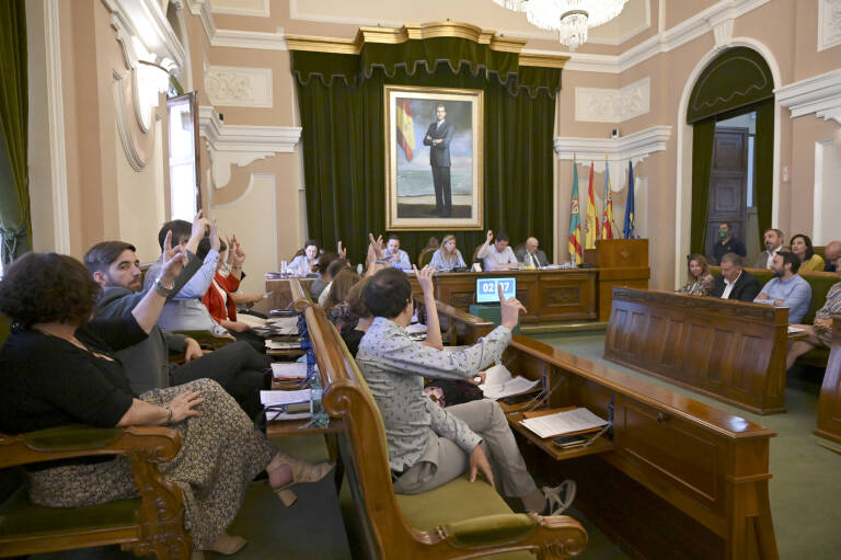 Imagen de un pleno del Ayuntamiento de Castelló.