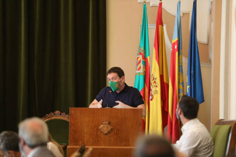 El portavoz de Compromís, Ignasi Garcia, en el debate sobre la ciudad de 2020.