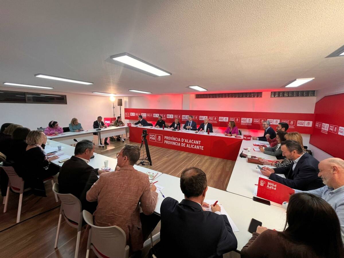 Reunión de la Ejecutiva del PSPV en Alicante el pasado lunes. Foto: PSPV