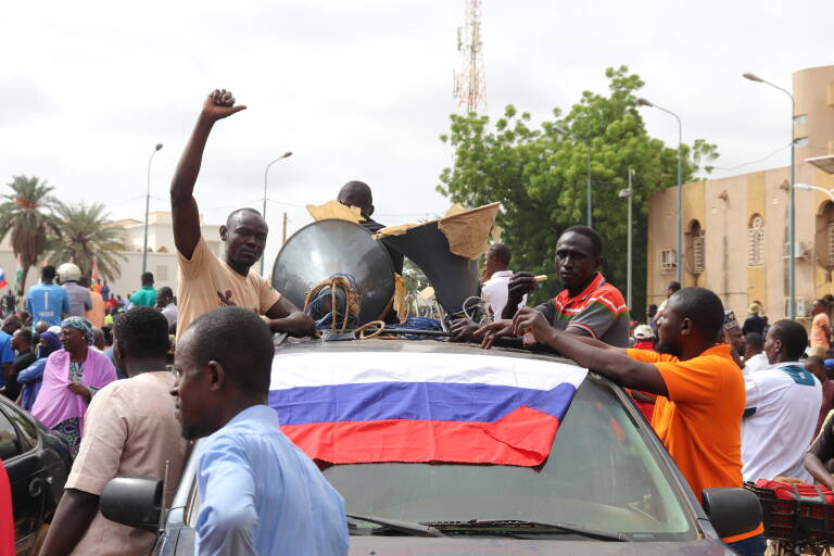 Protestas a favor del golpe de Estado en Níger. Foto. Djibo Issifou/Dpa