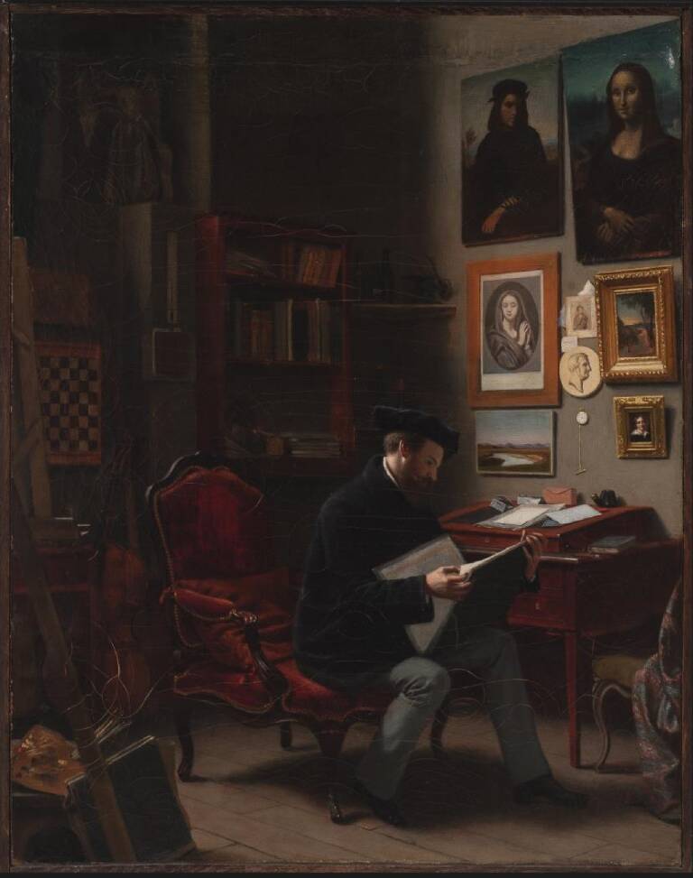 Autorretrato de Antonio Gisbert en su estudio. Primer director valenciano del Museo Del Prado